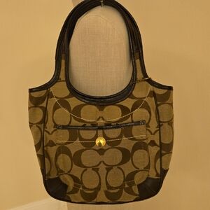Coach Brown and Black Shoulder Bag